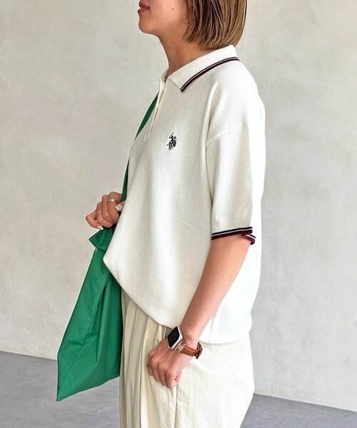 U.S. POLO ASSN.（ユーエスポロアッスン）の「【U.S. POLO ASSN. 】ニットポロ（ニット/セーター・レディース・ホワイト/ネイビー/ブラック・FREE）」の13枚目の写真