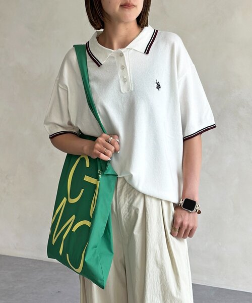 U.S. POLO ASSN.（ユーエスポロアッスン）の「【U.S. POLO ASSN. 】ニットポロ（ニット/セーター・レディース・ホワイト/ネイビー/ブラック・FREE）」の15枚目の写真