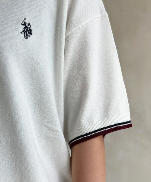 U.S. POLO ASSN.（ユーエスポロアッスン）の「【U.S. POLO ASSN. 】ニットポロ（ニット/セーター・レディース・ホワイト/ネイビー/ブラック・FREE）」の18枚目の写真