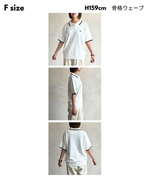 U.S. POLO ASSN.（ユーエスポロアッスン）の「【U.S. POLO ASSN. 】ニットポロ（ニット/セーター・レディース・ホワイト/ネイビー/ブラック・FREE）」の20枚目の写真