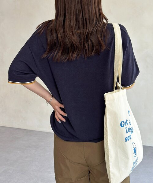 U.S. POLO ASSN.（ユーエスポロアッスン）の「【U.S. POLO ASSN. 】ニットポロ（ニット/セーター・レディース・ホワイト/ネイビー/ブラック・FREE）」の8枚目の写真