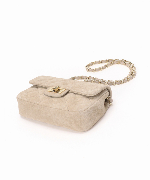 Spick & Span（スピックアンドスパン）の「AULENTTI/オウレンティ キルティングバッグ（ショルダーバッグ・レディース・ベージュ/チャコールグレー・FREE）」の13枚目の写真