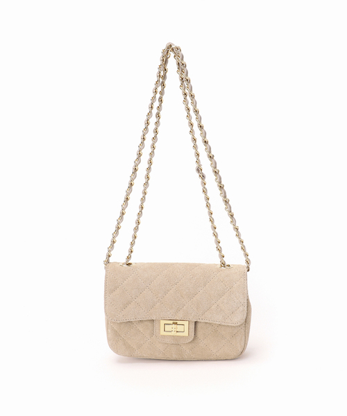 Spick & Span（スピックアンドスパン）の「AULENTTI/オウレンティ キルティングバッグ（ショルダーバッグ・レディース・ベージュ/チャコールグレー・FREE）」の7枚目の写真