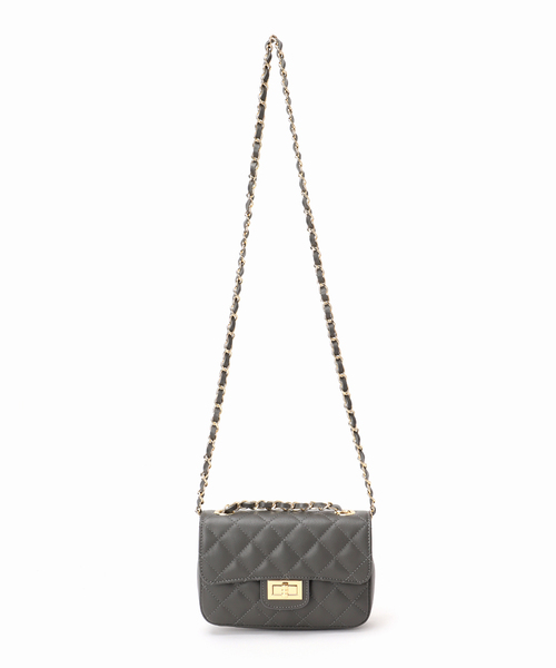 Spick & Span（スピックアンドスパン）の「AULENTTI/オウレンティ キルティングバッグ（ショルダーバッグ・レディース・ベージュ/チャコールグレー・FREE）」の6枚目の写真