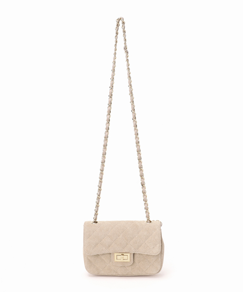 Spick & Span（スピックアンドスパン）の「AULENTTI/オウレンティ キルティングバッグ（ショルダーバッグ・レディース・ベージュ/チャコールグレー・FREE）」の4枚目の写真