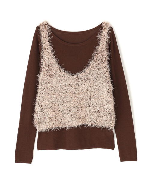 NATURAL BEAUTY BASIC(ナチュラルビューティーベーシック)の「◇シアーレイヤードフリンジベストセット(ベスト・レディース・グレー系その他/ブラウン系その他/ベージュ系その他・FREE)」の8枚目の写真