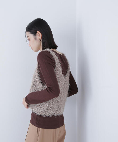 NATURAL BEAUTY BASIC(ナチュラルビューティーベーシック)の「◇シアーレイヤードフリンジベストセット(ベスト・レディース・グレー系その他/ブラウン系その他/ベージュ系その他・FREE)」の10枚目の写真
