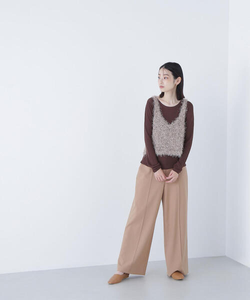 NATURAL BEAUTY BASIC(ナチュラルビューティーベーシック)の「◇シアーレイヤードフリンジベストセット(ベスト・レディース・グレー系その他/ブラウン系その他/ベージュ系その他・FREE)」の11枚目の写真