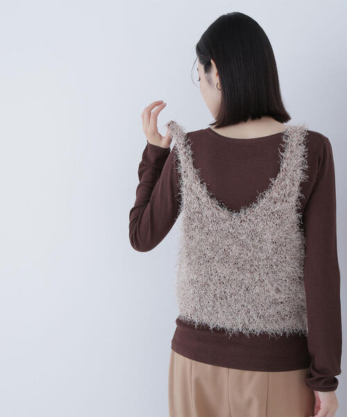 NATURAL BEAUTY BASIC(ナチュラルビューティーベーシック)の「◇シアーレイヤードフリンジベストセット(ベスト・レディース・グレー系その他/ブラウン系その他/ベージュ系その他・FREE)」の14枚目の写真