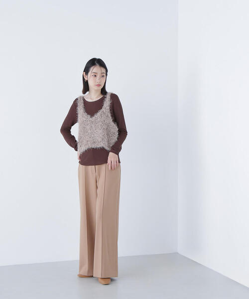 NATURAL BEAUTY BASIC(ナチュラルビューティーベーシック)の「◇シアーレイヤードフリンジベストセット(ベスト・レディース・グレー系その他/ブラウン系その他/ベージュ系その他・FREE)」の15枚目の写真