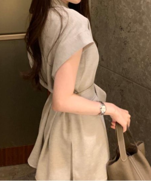 FAVORITO（ファヴォリート）の「シャツトップス+ワイドパンツセットアップ（セットアップ・レディース・ブラック/ベージュ/ホワイト/グレー/モカ・F）」の12枚目の写真