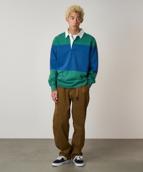 Gramicci（グラミチ）の「LANGDON RUGBY SHIRT｜ラングドンラグビーシャツ（シャツ/ブラウス・メンズ・ブルー系その他/グリーン系その他・M/L/XL/XXL/S）」の2枚目の写真