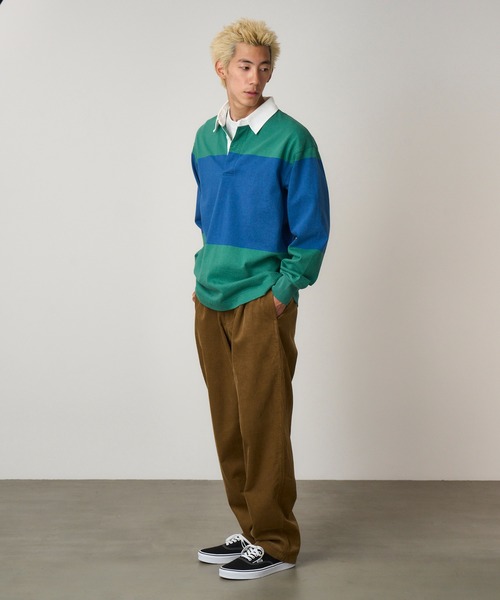 Gramicci（グラミチ）の「LANGDON RUGBY SHIRT｜ラングドンラグビーシャツ（シャツ/ブラウス・メンズ・ブルー系その他/グリーン系その他・M/L/XL/XXL/S）」の3枚目の写真