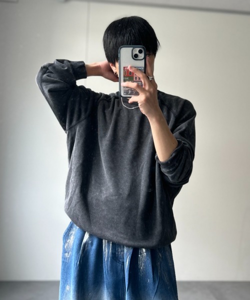 CREARE -LINO-(クレアーレリノ)の「〈ユニセックス商品〉ピグメントスウェットプルオーバー(スウェット・メンズ・ブラウン/ブラック/杢グレー・M/L/XL)」の7枚目の写真