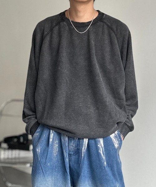 CREARE -LINO-(クレアーレリノ)の「〈ユニセックス商品〉ピグメントスウェットプルオーバー(スウェット・メンズ・ブラウン/ブラック/杢グレー・M/L/XL)」の9枚目の写真