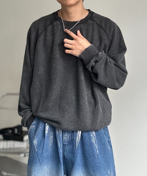 CREARE -LINO-(クレアーレリノ)の「〈ユニセックス商品〉ピグメントスウェットプルオーバー(スウェット・メンズ・ブラウン/ブラック/杢グレー・M/L/XL)」の8枚目の写真