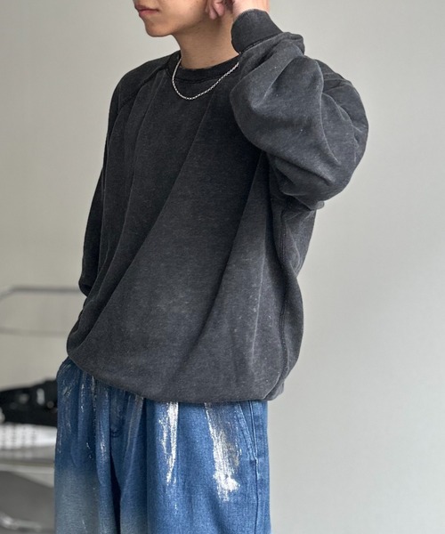 CREARE -LINO-(クレアーレリノ)の「〈ユニセックス商品〉ピグメントスウェットプルオーバー(スウェット・メンズ・ブラウン/ブラック/杢グレー・M/L/XL)」の10枚目の写真