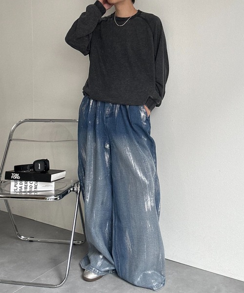 CREARE -LINO-(クレアーレリノ)の「〈ユニセックス商品〉ピグメントスウェットプルオーバー(スウェット・メンズ・ブラウン/ブラック/杢グレー・M/L/XL)」の13枚目の写真