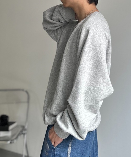 CREARE -LINO-(クレアーレリノ)の「〈ユニセックス商品〉ピグメントスウェットプルオーバー(スウェット・メンズ・ブラウン/ブラック/杢グレー・M/L/XL)」の16枚目の写真