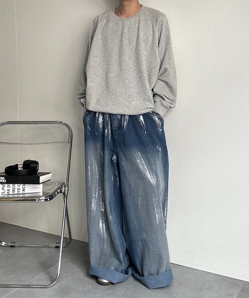 CREARE -LINO-(クレアーレリノ)の「〈ユニセックス商品〉ピグメントスウェットプルオーバー(スウェット・メンズ・ブラウン/ブラック/杢グレー・M/L/XL)」の18枚目の写真