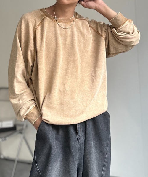 CREARE -LINO-(クレアーレリノ)の「〈ユニセックス商品〉ピグメントスウェットプルオーバー(スウェット・メンズ・ブラウン/ブラック/杢グレー・M/L/XL)」の22枚目の写真