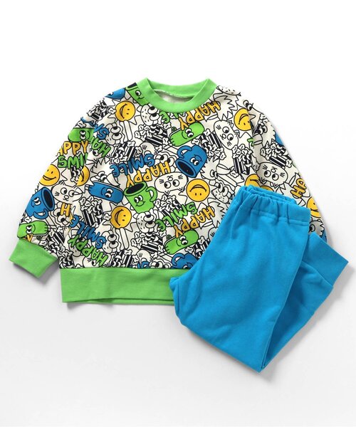 BREEZE（ブリーズ）の「【WEB限定ジュニア対応】バラエティー裏毛パジャマ（ルームウェア/パジャマ・キッズ・ピンク/グリーン/ライム/オレンジ/ネイビー/ラベンダー・120/110/100/90/150/140/130）」の2枚目の写真