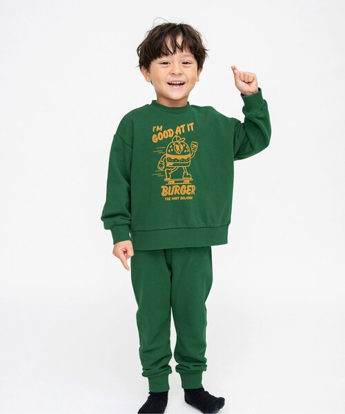 BREEZE（ブリーズ）の「【WEB限定ジュニア対応】バラエティー裏毛パジャマ（ルームウェア/パジャマ・キッズ・ピンク/グリーン/ライム/オレンジ/ネイビー/ラベンダー・120/110/100/90/150/140/130）」の3枚目の写真