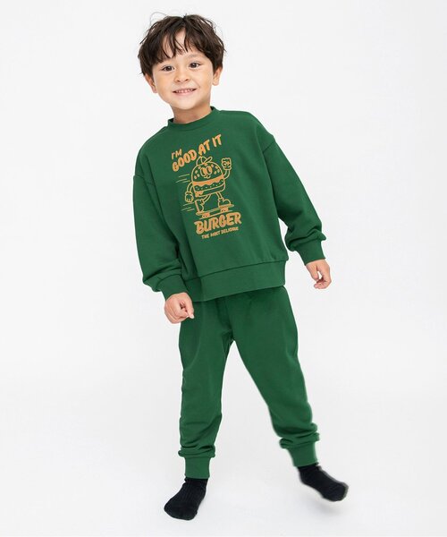 BREEZE（ブリーズ）の「【WEB限定ジュニア対応】バラエティー裏毛パジャマ（ルームウェア/パジャマ・キッズ・ピンク/グリーン/ライム/オレンジ/ネイビー/ラベンダー・120/110/100/90/150/140/130）」の7枚目の写真