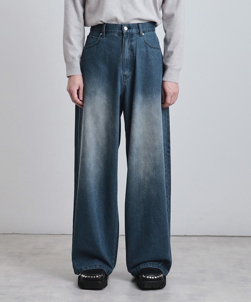 tk.TAKEO KIKUCHI（ティーケータケオキクチ）の「スーパーワイドバギーデニムパンツ（デニムパンツ・メンズ・ブルー系その他/ブラック系/チャコールグレー/ブラック/ライトブルー/ブルー系その他2・01/02/03）」の5枚目の写真