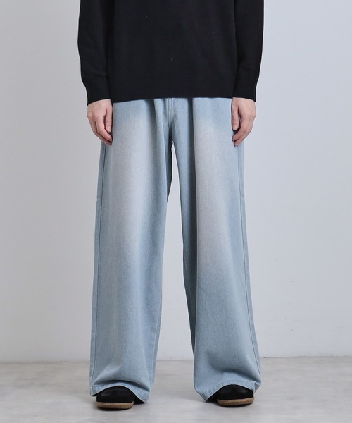 tk.TAKEO KIKUCHI（ティーケータケオキクチ）の「スーパーワイドバギーデニムパンツ（デニムパンツ・メンズ・ブルー系その他/ブラック系/チャコールグレー/ブラック/ライトブルー/ブルー系その他2・01/02/03）」の4枚目の写真