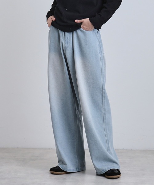 tk.TAKEO KIKUCHI（ティーケータケオキクチ）の「スーパーワイドバギーデニムパンツ（デニムパンツ・メンズ・ブルー系その他/ブラック系/チャコールグレー/ブラック/ライトブルー/ブルー系その他2・01/02/03）」の12枚目の写真