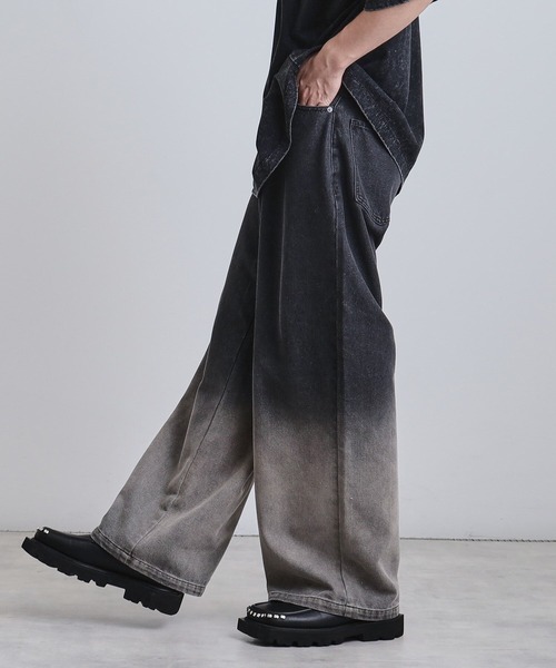 tk.TAKEO KIKUCHI（ティーケータケオキクチ）の「スーパーワイドバギーデニムパンツ（デニムパンツ・メンズ・ブルー系その他/ブラック系/チャコールグレー/ブラック/ライトブルー/ブルー系その他2・01/02/03）」の14枚目の写真