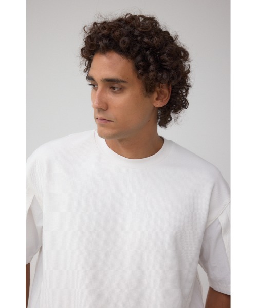 AZUL by moussy（アズールバイマウジー）の「布帛ドッキングトップス（Tシャツ/カットソー・メンズ・ブラック/ホワイト/ネイビー・MEDIUM/LARGE）」の4枚目の写真