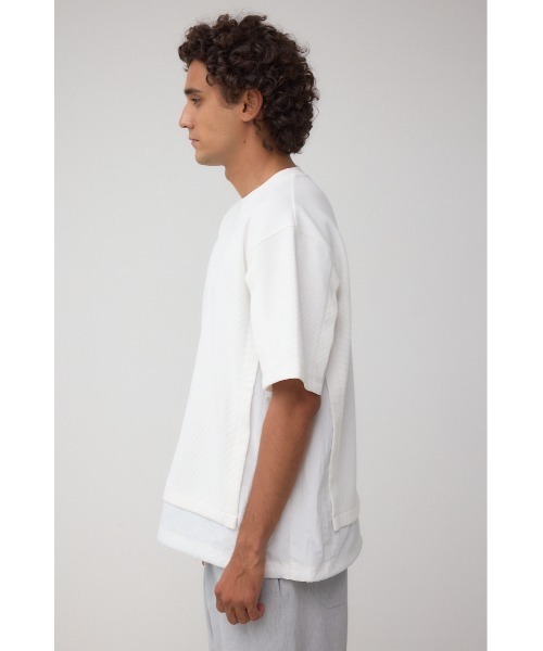 AZUL by moussy（アズールバイマウジー）の「布帛ドッキングトップス（Tシャツ/カットソー・メンズ・ブラック/ホワイト/ネイビー・MEDIUM/LARGE）」の8枚目の写真