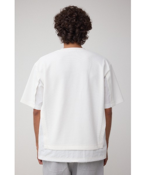 AZUL by moussy（アズールバイマウジー）の「布帛ドッキングトップス（Tシャツ/カットソー・メンズ・ブラック/ホワイト/ネイビー・MEDIUM/LARGE）」の9枚目の写真