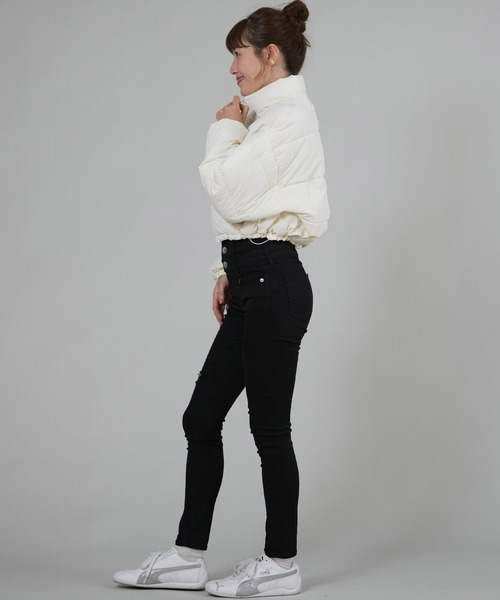 RVCA(ルーカ)の「RVCA/ルーカ MINI RVCA CROPPED PUF JKT ジャケット BF044-752(その他アウター・レディース・ミント/ブラック/ホワイト・M)」の8枚目の写真