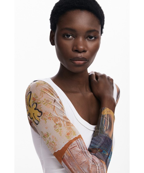 【美品】デシグアル-Desigual-チュニックカットソー DESIGUAL - Desigual(デシグアル) 長袖カットソー サイズXL レディース