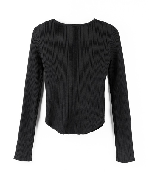 me+em select（ミームセレクト）の「【 ３color 】スナップボタンリブニットスリムカーディガン ／ snap button rib knit slim cardigan　※※（カーディガン/ボレロ・レディース・ブラック/アイボリー/グレー・FREE）」の18枚目の写真