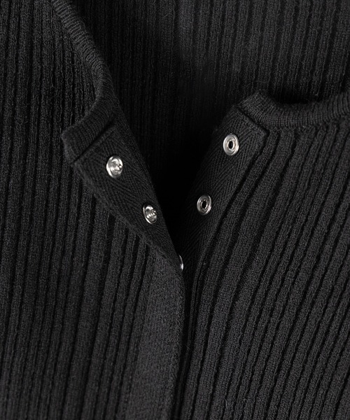 me+em select（ミームセレクト）の「【 ３color 】スナップボタンリブニットスリムカーディガン ／ snap button rib knit slim cardigan　※※（カーディガン/ボレロ・レディース・ブラック/アイボリー/グレー・FREE）」の19枚目の写真