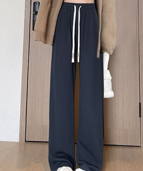 cammie(キャミー)の「裏フリースリブストレートパンツ(その他パンツ・レディース・ダークグレー/オフホワイト/ブラック・LARGE/MEDIUM)」の3枚目の写真