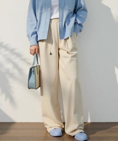 cammie(キャミー)の「裏フリースリブストレートパンツ(その他パンツ・レディース・ダークグレー/オフホワイト/ブラック・LARGE/MEDIUM)」の7枚目の写真