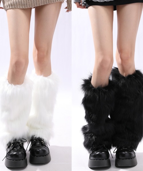 セール】【25年秋冬新作】フェイクファー もこもこY2Kレッグウォーマー