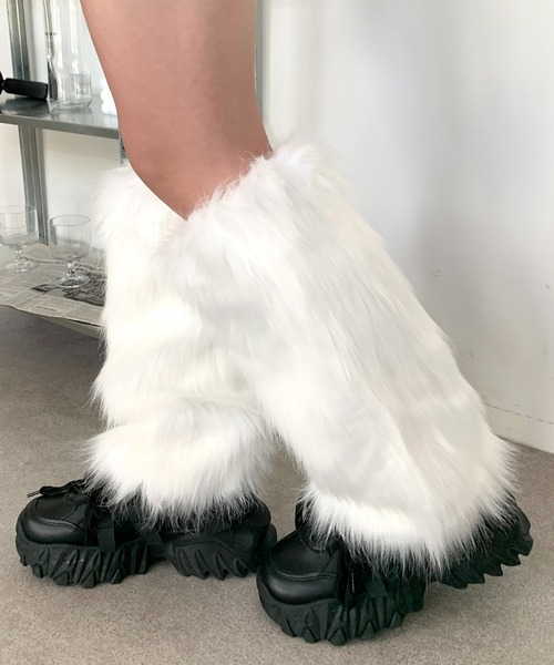 lilful(リルフル)の「フェイクファー もこもこY2Kレッグウォーマー(レッグウォーマー・レディース・ホワイト/ホワイト系その他/ブラウン/ブラック系その他/グレー/ブラック・F)」の19枚目の写真