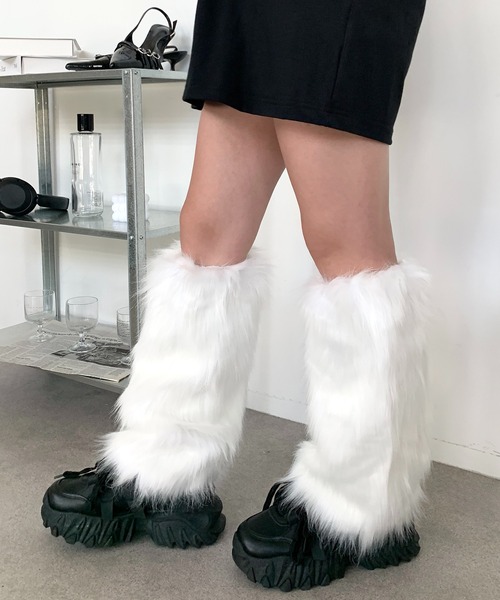 セール】【25年秋冬新作】フェイクファー もこもこY2Kレッグウォーマー