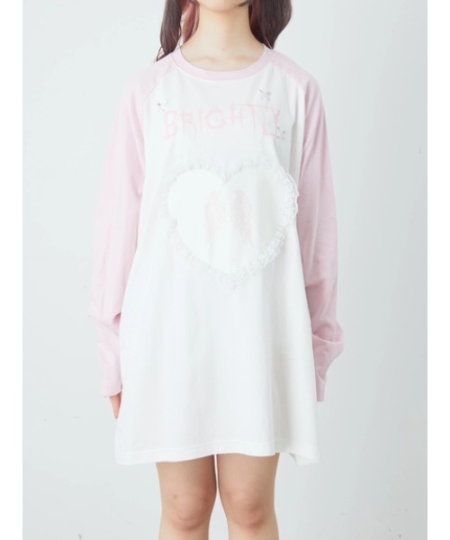 Jamie エーエヌケー（ジェイミーエーエヌケー）の「エンジェル合皮ハートロンTE（Tシャツ/カットソー・レディース・ブラック/ホワイト・M）」の10枚目の写真