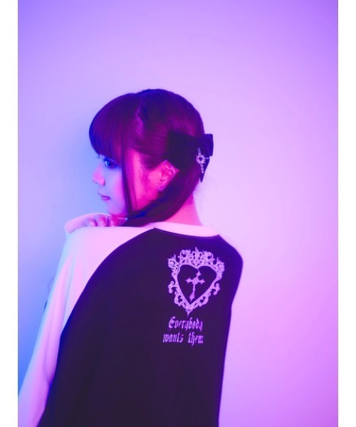 Jamie エーエヌケー（ジェイミーエーエヌケー）の「エンジェル合皮ハートロンTE（Tシャツ/カットソー・レディース・ブラック/ホワイト・M）」の13枚目の写真