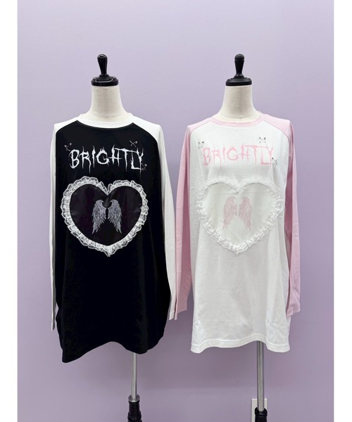 Jamie エーエヌケー(ジェイミーエーエヌケー)の「エンジェル合皮ハートロンTE(Tシャツ/カットソー・レディース・ブラック/ホワイト・M)」の6枚目の写真
