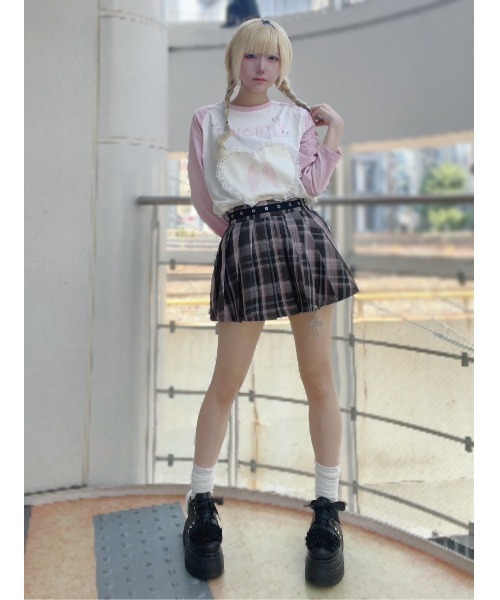 Jamie エーエヌケー（ジェイミーエーエヌケー）の「エンジェル合皮ハートロンTE（Tシャツ/カットソー・レディース・ブラック/ホワイト・M）」の17枚目の写真