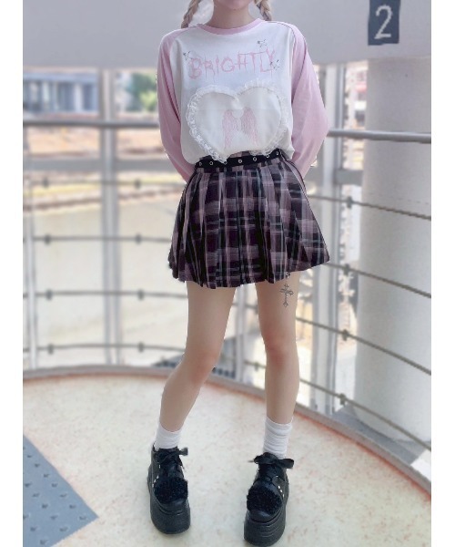 Jamie エーエヌケー（ジェイミーエーエヌケー）の「エンジェル合皮ハートロンTE（Tシャツ/カットソー・レディース・ブラック/ホワイト・M）」の18枚目の写真