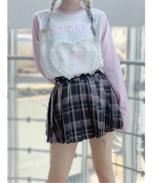 Jamie エーエヌケー（ジェイミーエーエヌケー）の「エンジェル合皮ハートロンTE（Tシャツ/カットソー・レディース・ブラック/ホワイト・M）」の19枚目の写真